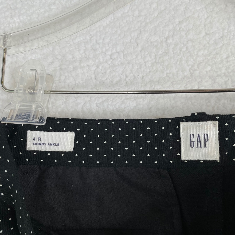 Gap Womens Black White Polka Dot Skinny Ankle Pants Size 4 Regular Mid Rise - Picture 7 of 10